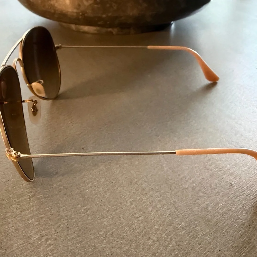 Ray-Ban Gold Aviator Sunglasses with Brown Lenses - Picture 3 of 6